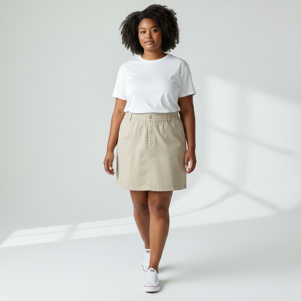 Michael Stars Monroe Mini Skirt Cement Stretch Twill SFDBT32X Womens 1X NEW